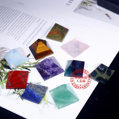 Natural crystal pyramid ornaments semi-precious stone rough polished office decoration energy tower crystal crafts wholesale