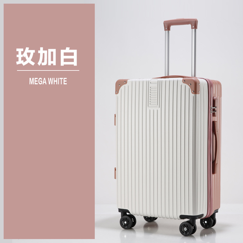 603 - 화이트+로즈 [직각 디자인 + 레트로 스크래치 방지 지퍼]