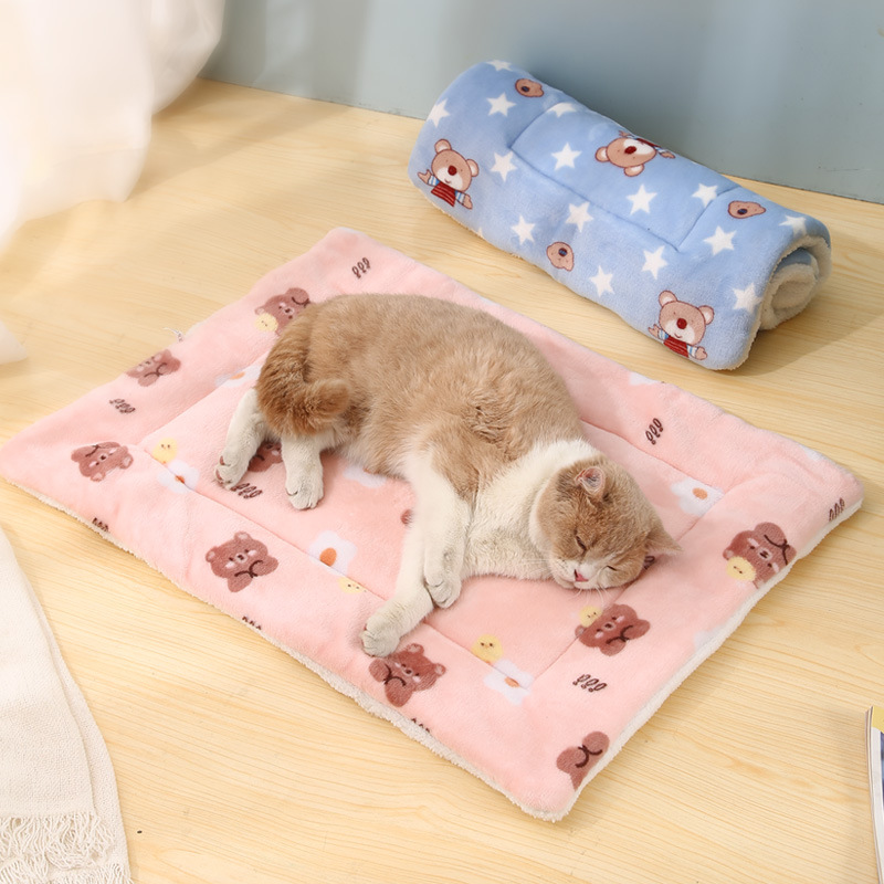 Φανέλα για κατοικίδια, παχιά κουβέρτα σκύλου-γάτας, μαξιλάρι, χαλάκι για κατοικίδια_voghion.com