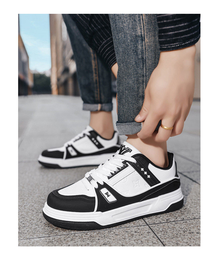 Giày sneaker nam cổ thấp đế dày phối màu, giày thể thao casual dây buộc — G8212 màu trắng, G8212 màu vàng lúa mì, G8212 trắng đen chi tiết 16