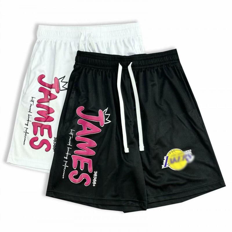LeBron James Lakers American Basketball Shorts for Men, New Summer Running Sports Fitness Knee-Length Shorts