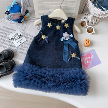 2025女童连衣裙秋冬新款女宝背心裙兔子洋气时尚加棉儿童礼服裙潮