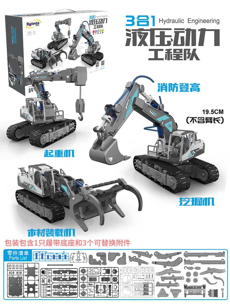 3 in 1 유압 동력 공학-굴착기, 크레인, 우드 로더
