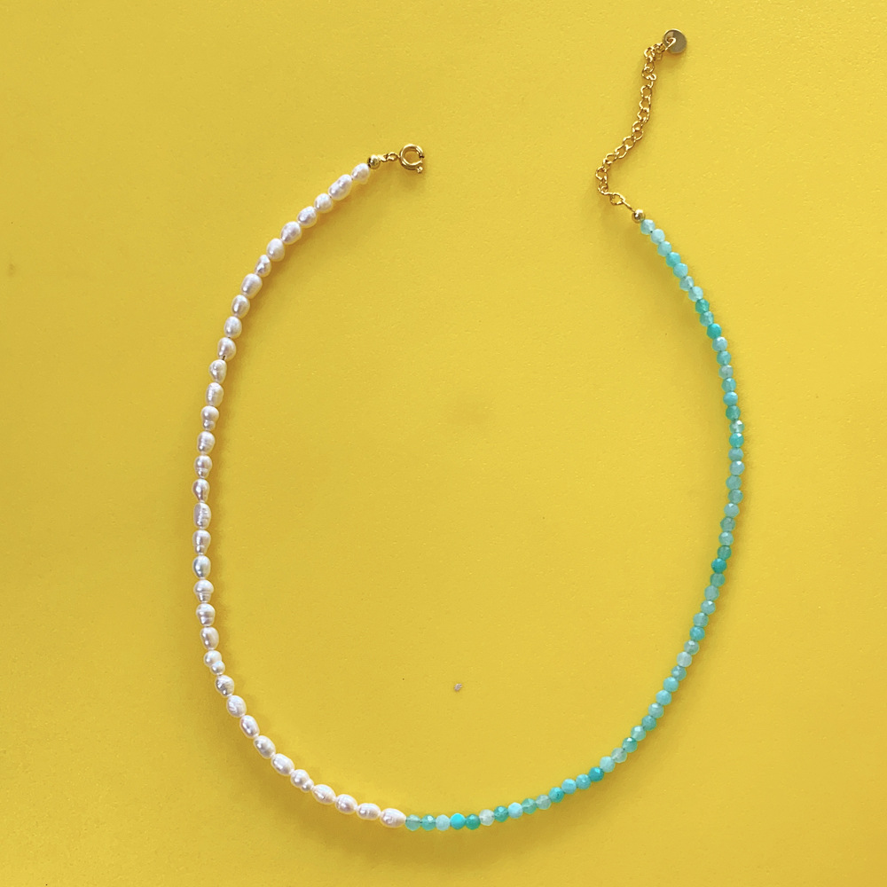 25g Weight Beads Pendant Material Necklace Classification Titanium Steel Chain Material 1 Piece Quantity Holiday, Daily Occasion Beaded, natural stone, Titanium Steel Material Geometric Pattern Women's Gender Beaded Design Simple Style Style Simple Style Geometric Beaded Natural Stone Titanium Steel Necklace In Bulk 8