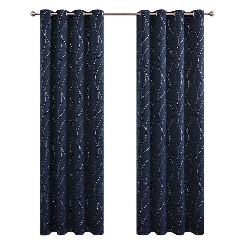 Amazon Cross-border Silver Meteor Cortina de alta precisión Sala de estar Protector solar Cortina terminada TEMU Spot