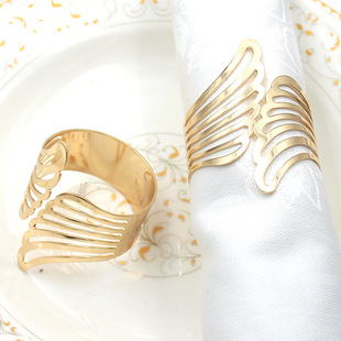 Butterfly wings napkin buckle hotel wedding KC gold napkin ring factory direct napkin ring Western restaurant