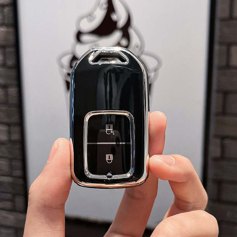 BT 키 유형 A - 스마트 2버튼 [싱글 쉘 블랙] + 실버 번호판