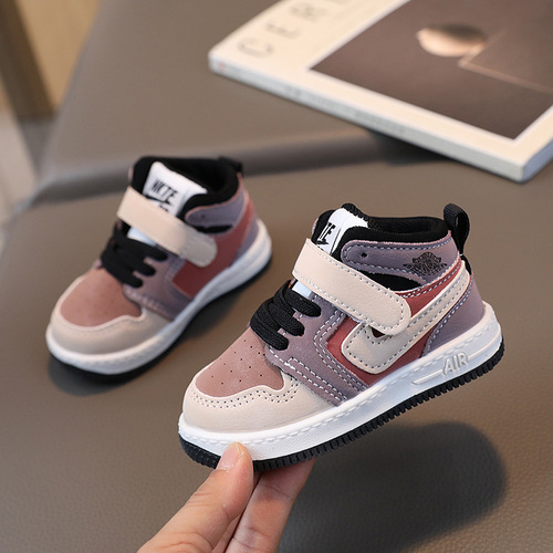 Children's shoes spring and autumn new baby shoes baby soft sole toddler shoes boys mid-top casual sneakers girls children's shoes
