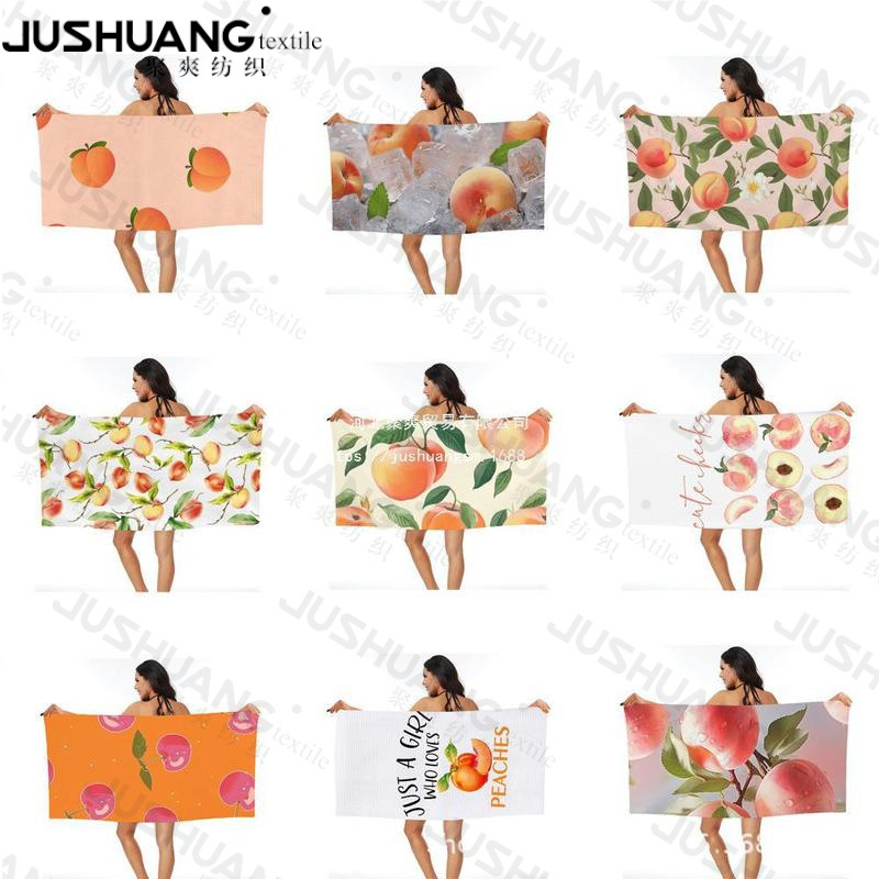 Peach beach towel bath towel wholesale microfiber to figure digital printing portable quick-drying absorbent Amazon Peach beach towel bath towel wholesale microfiber to figure digital printing portable quick-drying absorbent Amazon