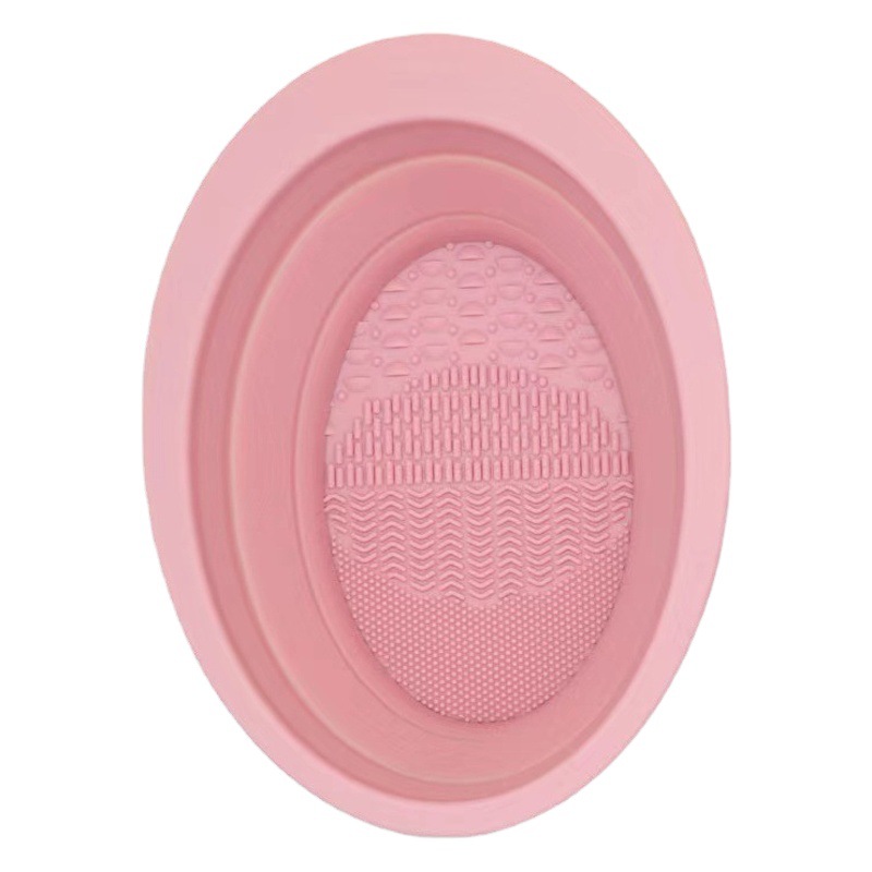 Cepillo de maquillaje tazón de limpieza cepillo de lavado almohadilla de silicona plegable tazón soplo almohadilla de limpieza Oval fábrica en stock al por mayor