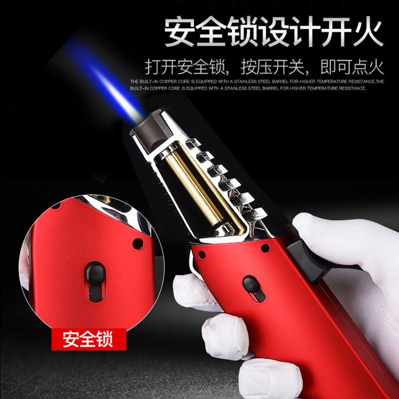 928A长条直冲喷枪打火机 锁火雪茄烟斗焊枪打火机 跨境新品