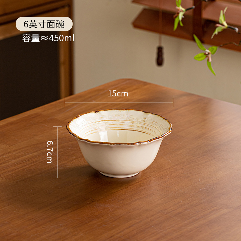 horno retro platos de arroz de cerámica de fideos de cerámica set de platos creativos Jingdezhen