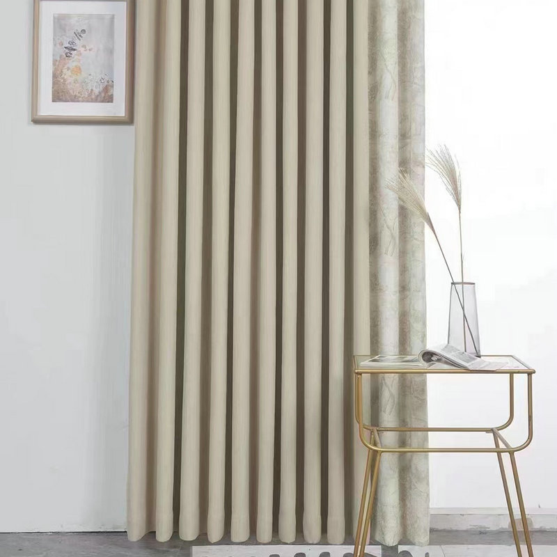 Thickened Chenille And Printed Blackout Curta Milk Tea Matcha Green Living Room Curta Modern Finished Curta