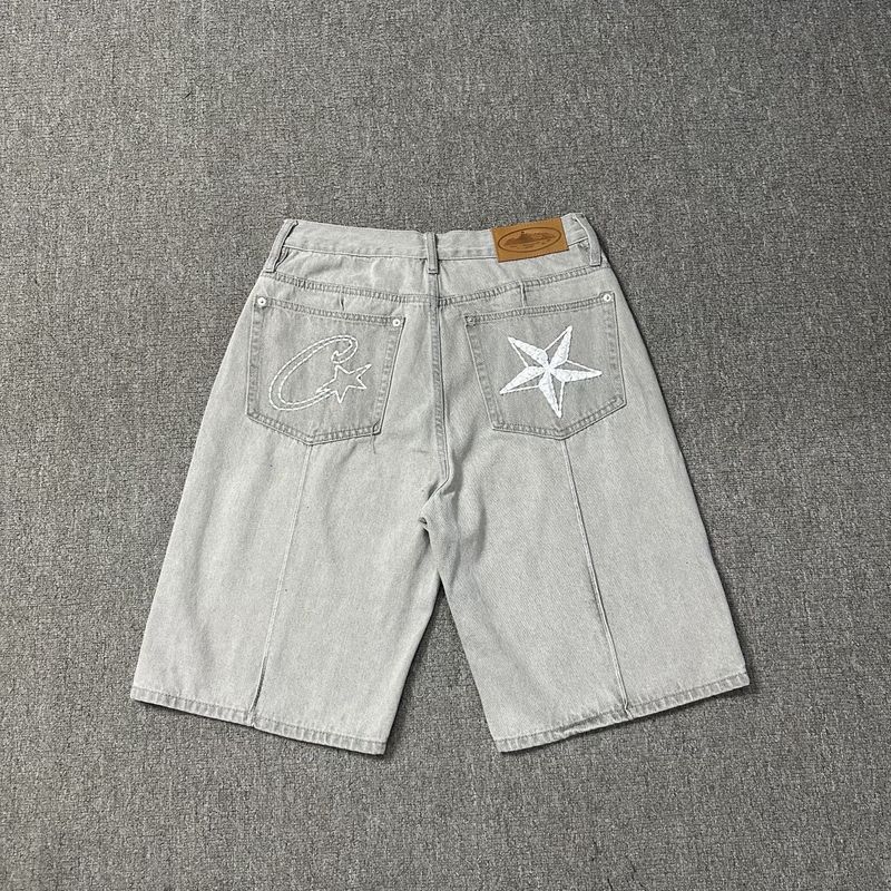 Other Denim Shorts Embroidered Grey