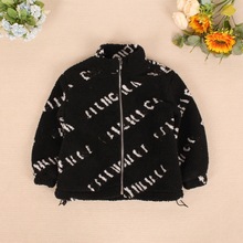 一件代发儿童防羊羔绒外套男女童毛绒秋冬帽衫跨境高品质童装毛毛