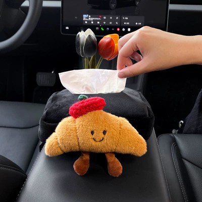 Protective Cover Anti-collar Car Interior – Sürətlər qutusu və əl tormozu başlıqları - armrest-box-black-velvet-tissue-box-apple-hat-croissant-single