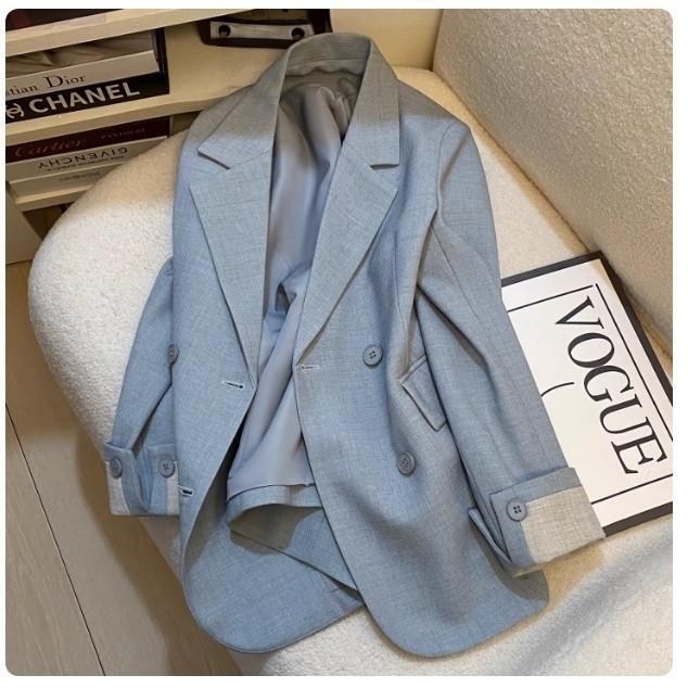 Blue stylish design blazer for women, 2026 spring and autumn new Korean version, trendy and casual small jacket