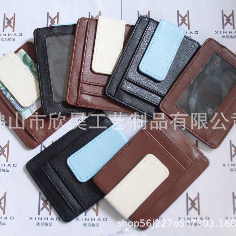 SOURCE Factory wholesale multi-pocket imitation leather magnet wallet metal wallet metal with wallet golf hat clip