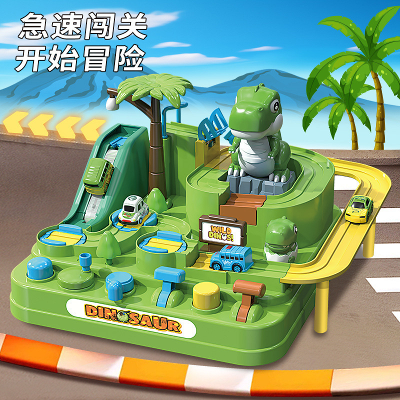 Jungle Dinosaur Adventure Children's Puzzle Clearance Slide Car Track Toy Kindergarten Birthday Gift