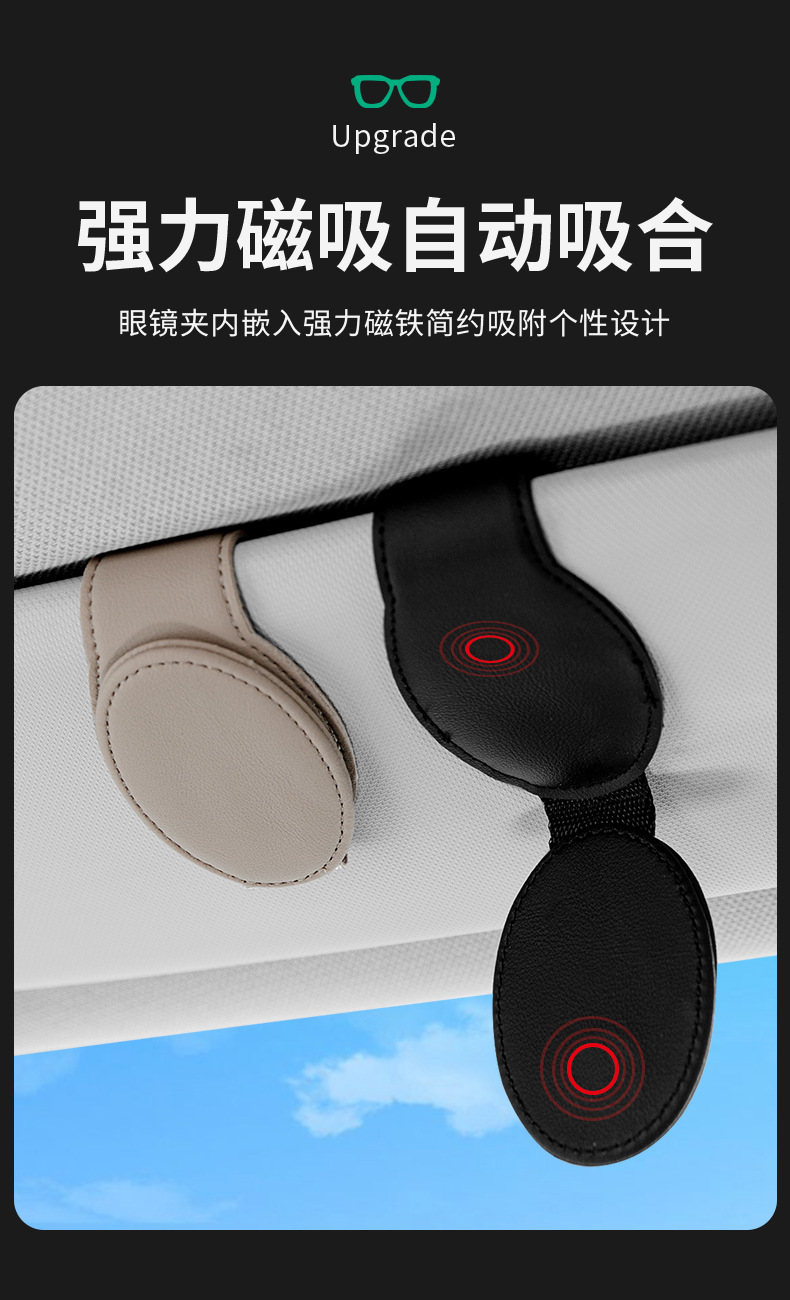 Suitable for Audi a4l car glasses clip A6L/Q5l/Q3/A3/Q7/sun visor box holder Bill storage clip