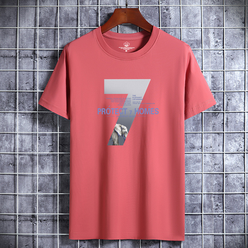 Camiseta de manga corta para hombres de verano nuevo cuello redondo de algodón de moda más tamaño de los hombres de Hong Kong estilo estudiante top de fondo entrega de media manga
