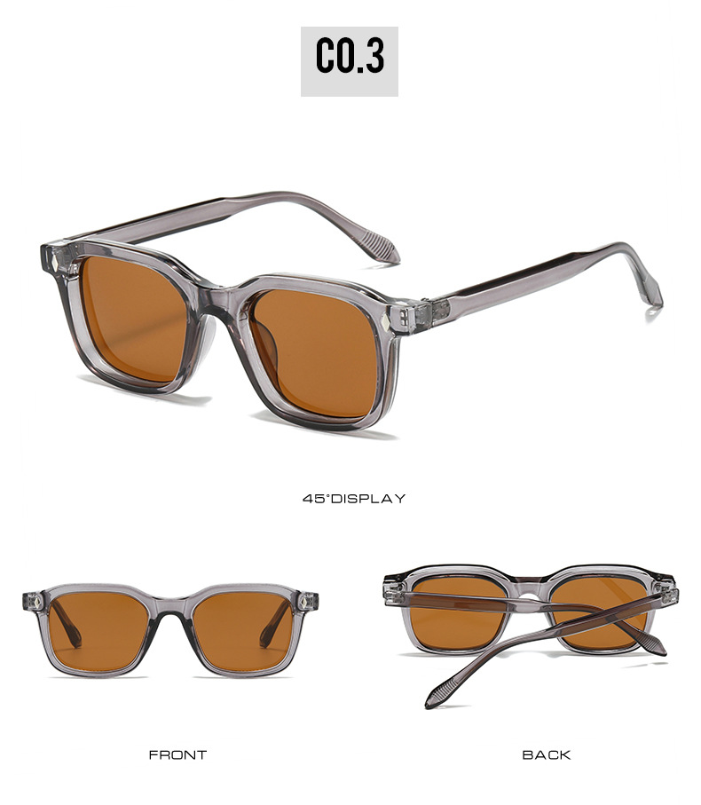 33g Weight Full Frame Glasses Structure Sunglasses Classification PC, UV400 Protection Lens Material Square Glasses Style Outdoor, Travel Occasion Solid Color Pattern All Seasons Season Unisex Gender Simple Style, Classic Style Style Grey, Black Color Simple Style Classic Style Solid Color PC UV400 Protection Square Full Frame Women's Sunglasses 8