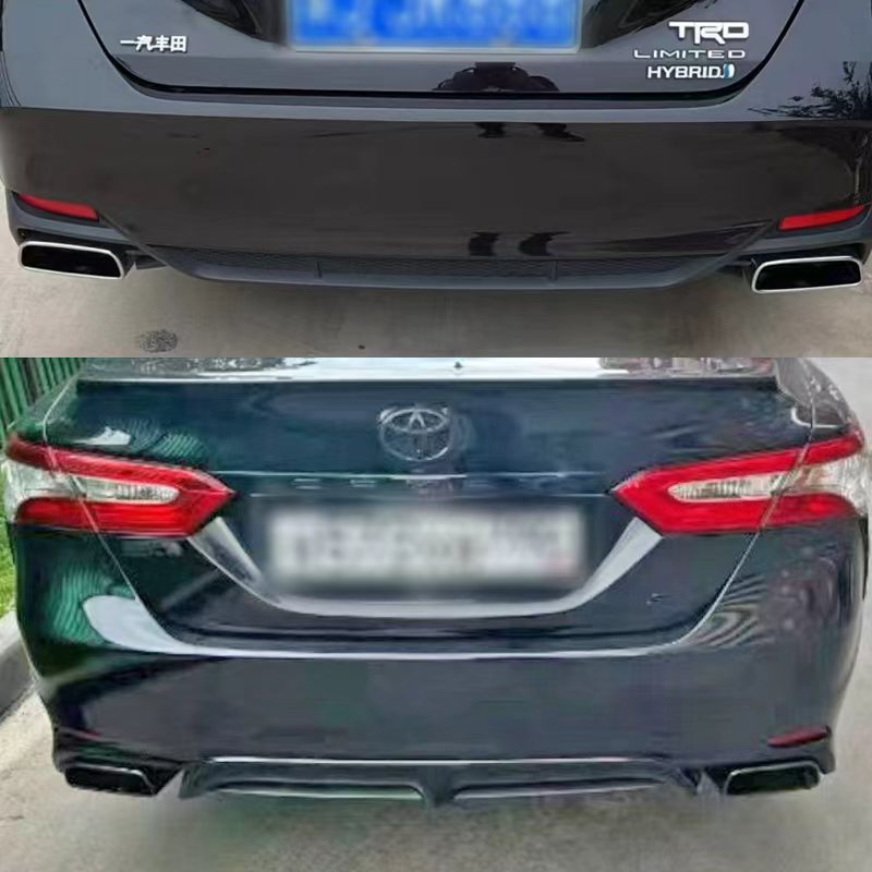 Suitable for Audi modified dual-tail exhaust pipes, stainless steel welded flat square titanium black exhaust tips for left and right sides