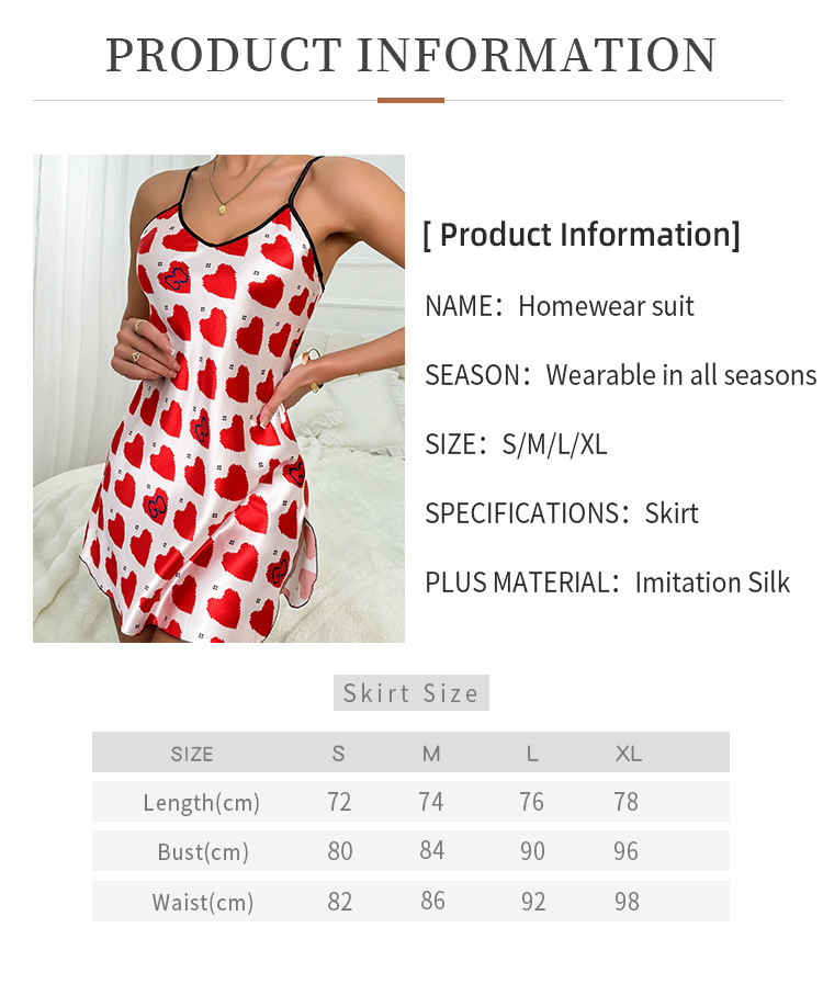 Pullovers Placket Type Strap Dress Dresses Type Home Sexy Lips Heart Shape Imitated Silk Polyester Pajama Sets