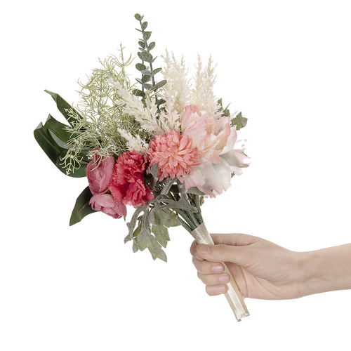 INS Cross-Border Hand Held Bouquet Manufacturer Fake Flowers Green Plants Wholesale Wedding Decorations MW99324