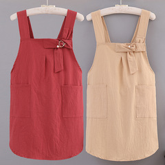 Fashionable Cotton Fabric Apron for Women Kitchen Home Use Cooking Loose Cross Strap Young Stylish Stain Resistant Korean Style Workwear