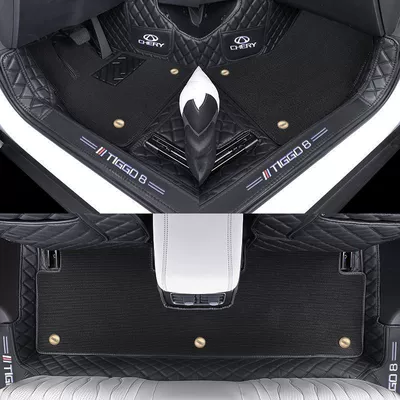 8 Plus Car Floor Mats, Threshold – Ayaqaltılar (Kovriklər) - 26-models-of-tiggo-8-free-anti-kick-mat-double-layer-foot-mat-snowy-black