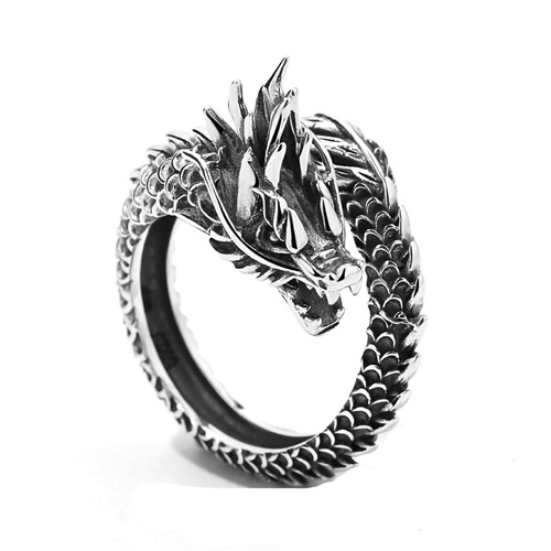 European and American new trendy men's retro ring jewelry, fashionable dragon tail ring, domineering men's ring wholesale