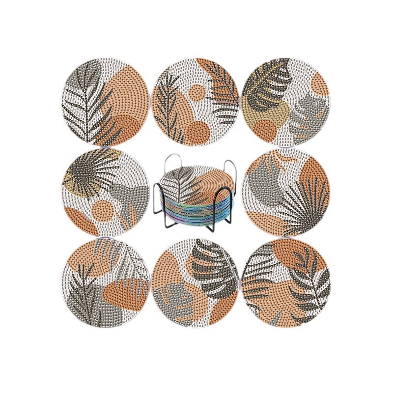 Posavasos acrílicos transfronterizos Diamante pintado Diy mantel TEMU estilo explosivo diamante completo 5d cojín de aislamiento floral hecho a mano