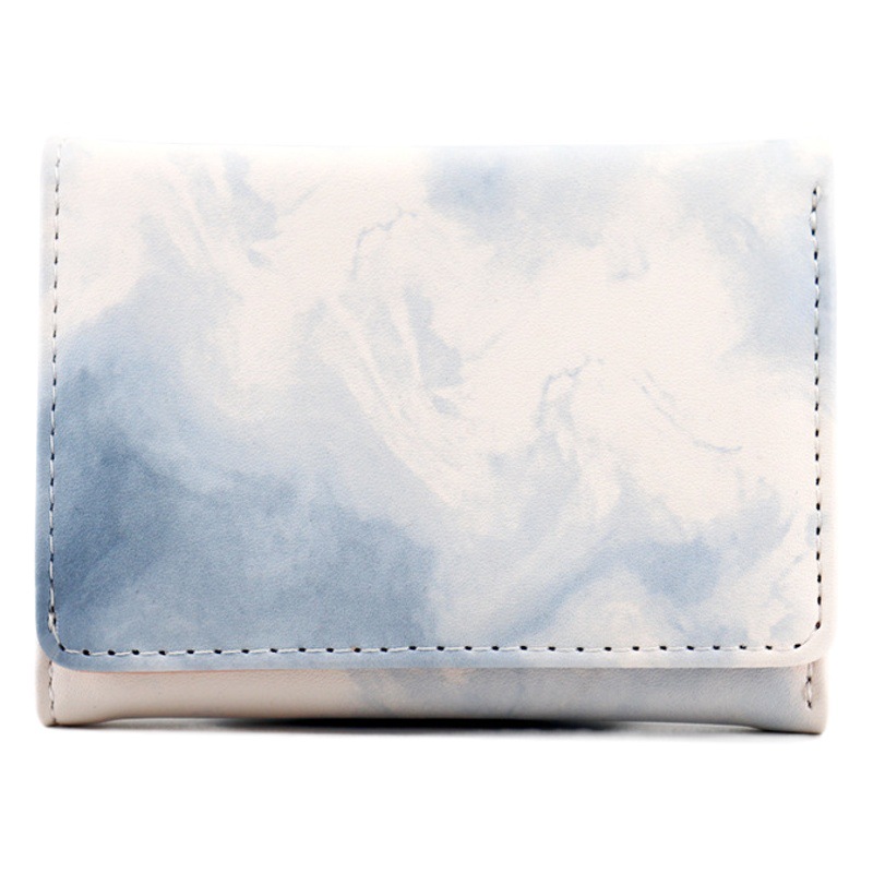 Cartera plegable para mujer, tarjetero con diseño de nicho, monedero para estudiantes, cartera corta de tres pliegues, cartera simple de PU para almacenamiento.