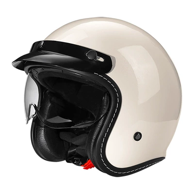Ece Certification Helmet 3C – Motosiklet kaskı (dəbilqə) - retro-old-white-m-57-58cm