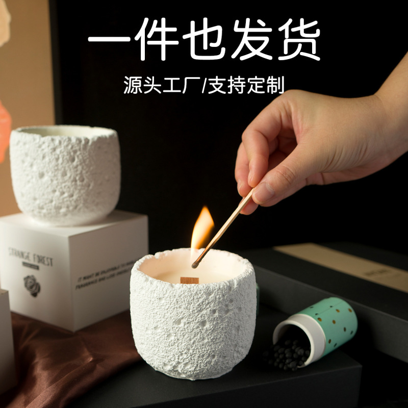 クリエイティブ石膏カップアロマキャンドル卸売りお土産無煙植物大豆ワックス高級感雰囲気アロマ置物|undefined
