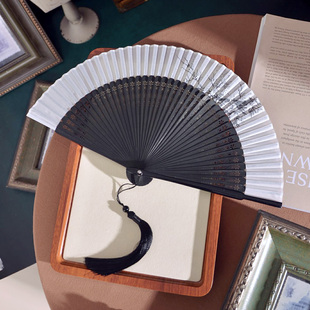 Ink Fan Ancient Style New Chinese Style Folding Fan Chinese Style Folding Dance Fan Hanfu Cheongsam Wedding Bride Morning Gown Women