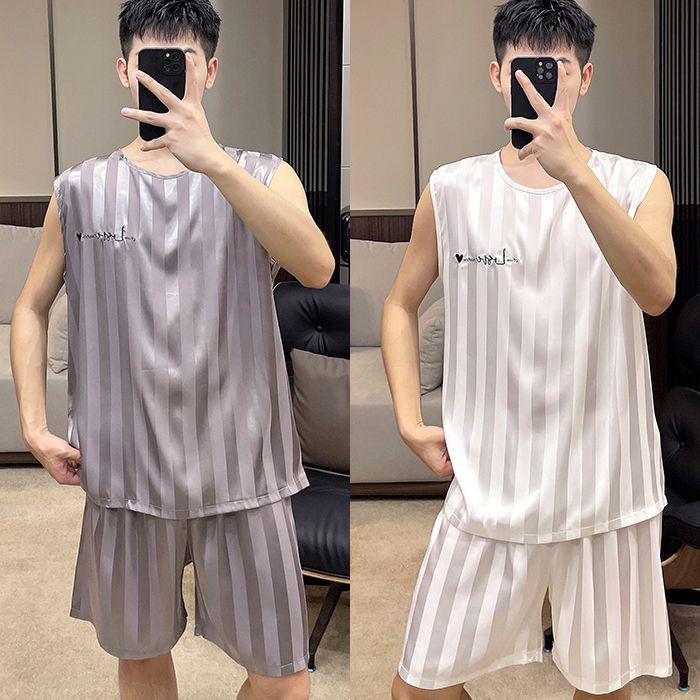 보라색 줄무늬 + 흰색 줄무늬