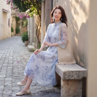 新中式苎麻改良旗袍连衣裙女2026夏季新款国风禅意茶服长款度假裙