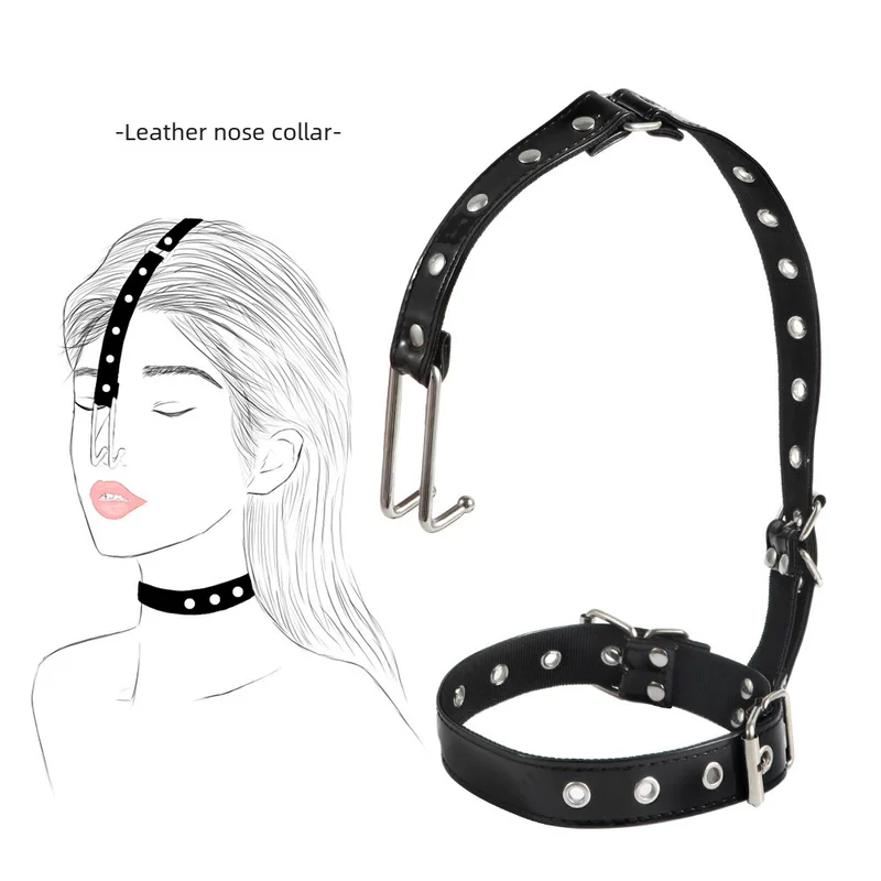 Взрослые эротические принадлежности BDSM крюк нос и кольцо на шее, связывать шею, покрытия шею женские сексуальные принадлежности