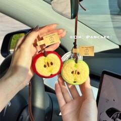 半颗苹果挂件羊毛毡成品汽车后视镜装饰包包钥匙扣挂饰手工礼物