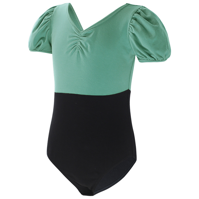Ropa de baile para niños ropa de verano para mujer mono a juego de color práctica de baile manga de soplo ropa de cuerpo Ropa de baile chino para niñas