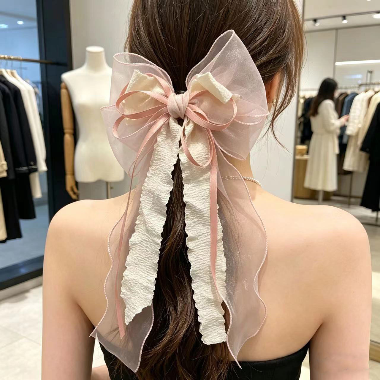 1401 복숭아꽃 파우더 스프링 클립