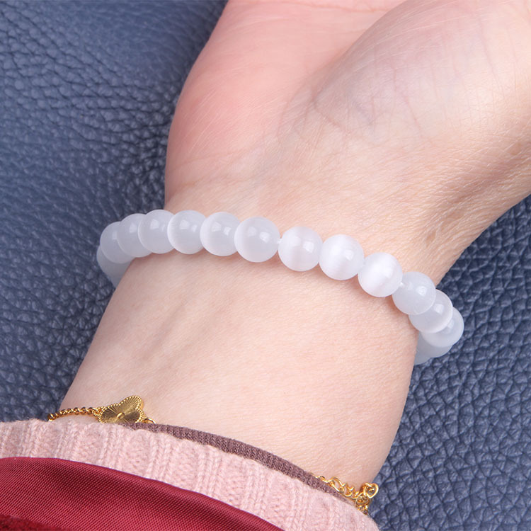 화이트 캣츠아이 스톤 8mm/약 23개 16g