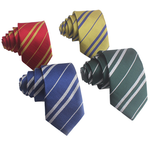 Harry Potter Tie Hogwarts Gryffindor Polyester Silk Tie Knot-Free Short Wholesale College Badge