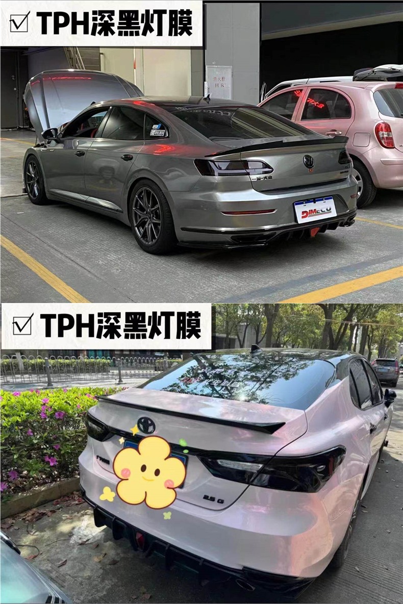 Car Light Film Tpu Blackened Tph Light Black Headlight Film Car Light Color Changing Film Protective Film Soft Film Translucent Tail Light Film