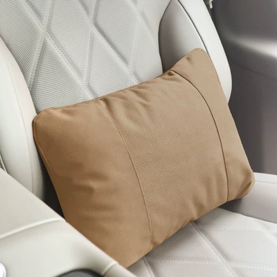 S-Class Car Headrest, Car Soft — Headrest - perforated-paulownia-brown-lumbar-support-biofleece