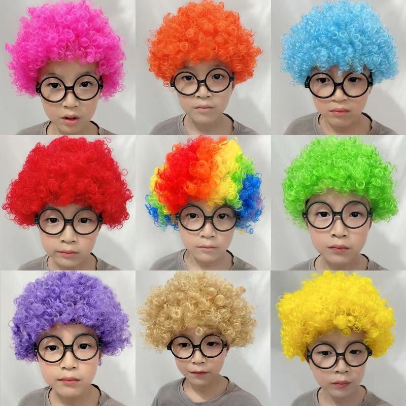 Fake Head Cover Round Curly Hair Props Extra Large Size Head Cover Large Wig Explosive Head Wig Fans Hair