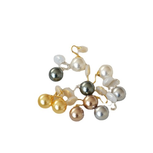 Fever-style Korean elegant high-luster round imitation Sichuan pearl mosquito coil earring clips, no ear piercing can be worn