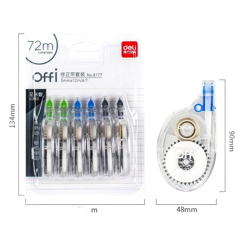 Deli 8177 cinta de corrección papelería estudiante cinta de corrección suministros de oficina cinta de corrección de gran capacidad ropa asequible